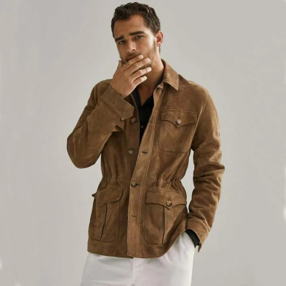 Racing Jackets for Men Slim Fit Suede Customized Single-breasted Winter Mens Jackets Y2k Parkas Male Coat Man Clothing Bomber 240826