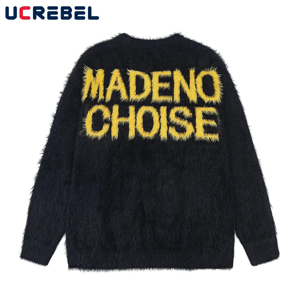 Xin Jacquard Sweater Mens Long Sleeve Knitted Floral Autumn Loose Style 240826