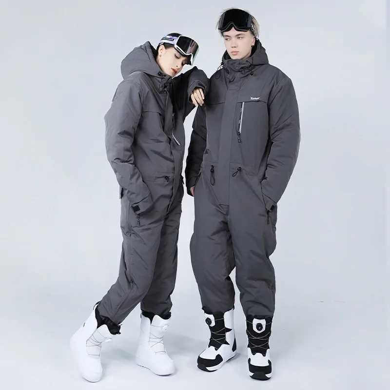 Skiing Suits Outdoor Jumpsuit Ski Suit Ski Suit For Snowboard Snow Suit Men Women Waterproof Windproof Coldproof Thickened Warm Sport Skiing H240826
