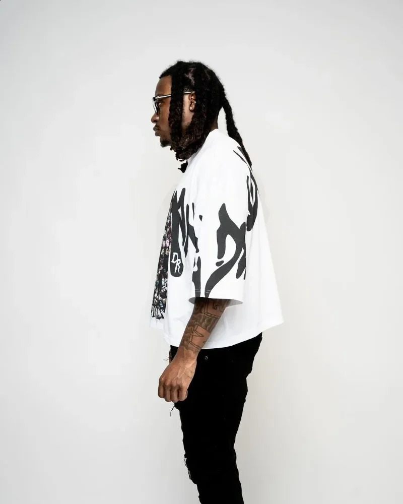Y2k Summer Street Skeleton Letter Printed Short Sleeve Shirt Womens Harajuku Retro Gothic Punk Extra Large Mens Tshirt 240827