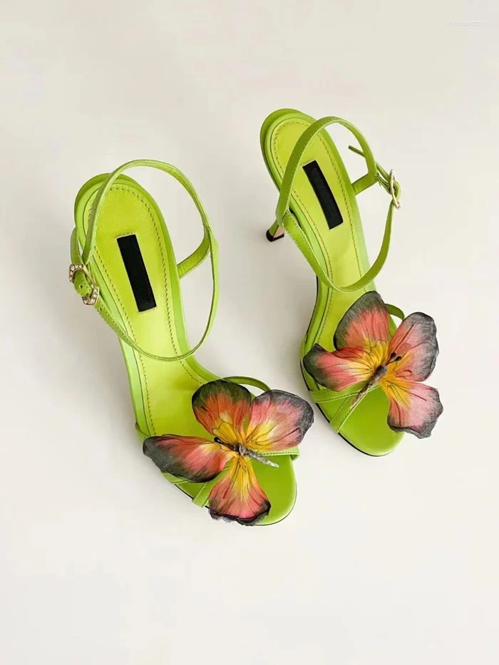 Dress Shoes Green Design ral Stiletto High Heel Sandals Wedding Women Buckle Lady 2024