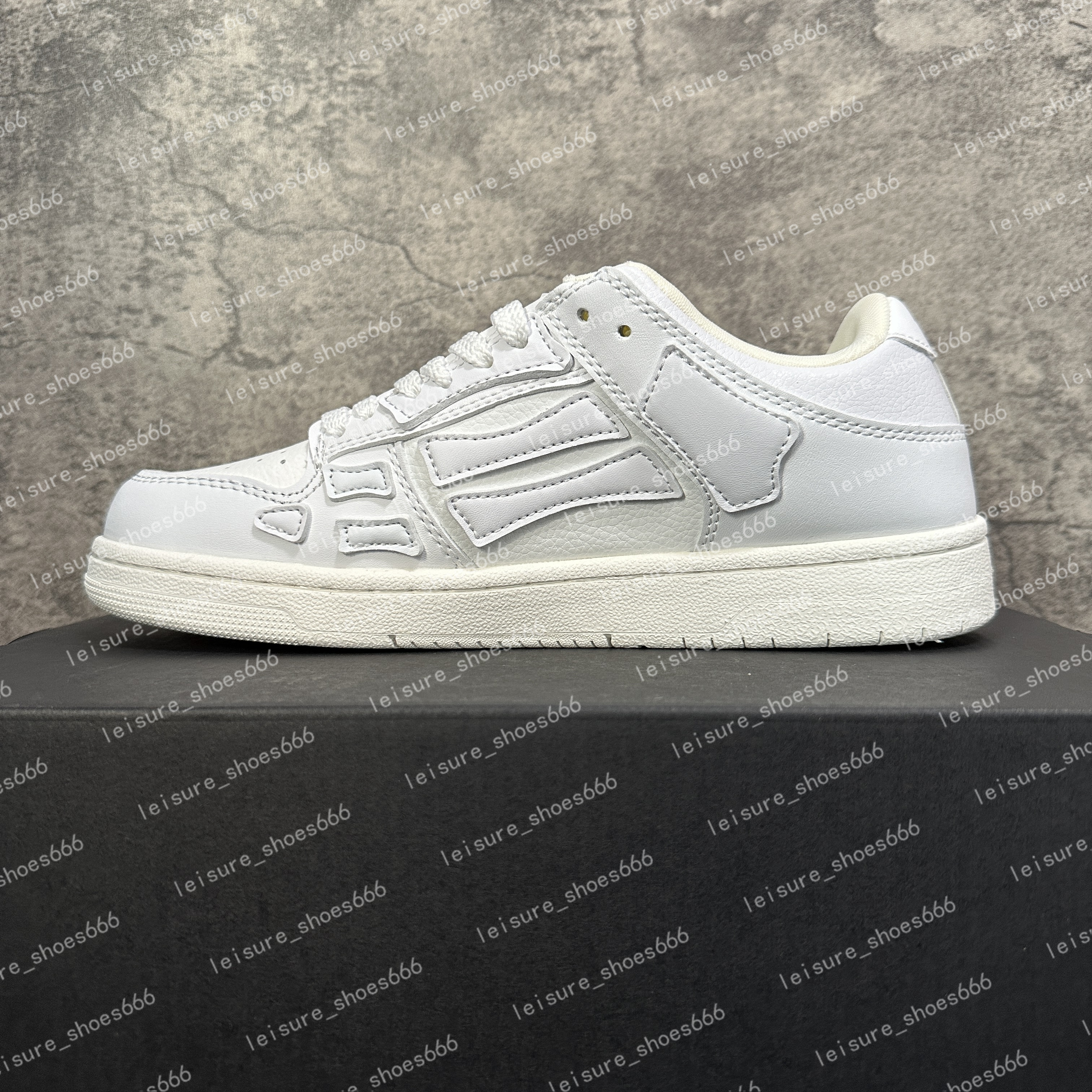 Designer shoes Skel-top Casual Shoes Skelet Bones Runner Top Low Sneaker Skeleton Women Men Retro Sneakers Black White Genuine Leather shoe