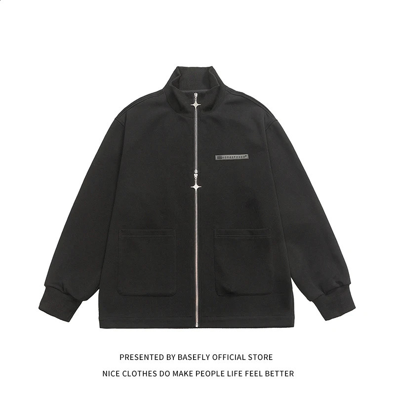 Spring and autumn simple solid zipper cardigan mens jogging jacket unisex womens casual sportswear couple hiphop fashion street 240826