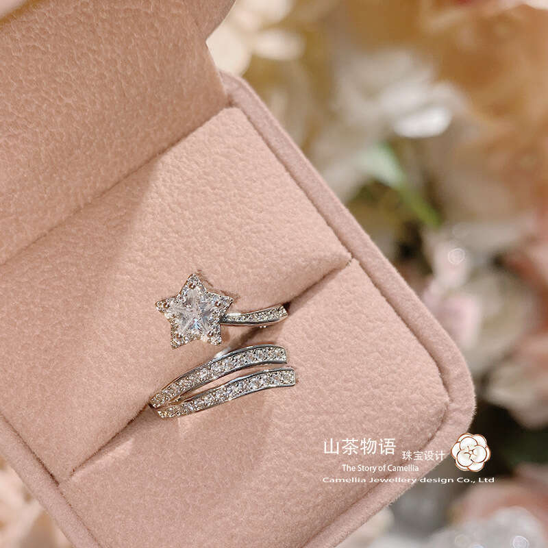 2024 INS Top Classic meteor 925 Sterling Silver Diamond Luxury Big Wedding Band Rings Luxury Rings Set for Bridal Women Engagement Finger Party Gift D