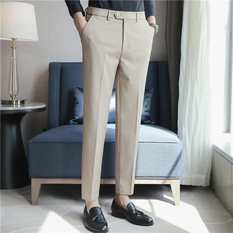 Men Dress Pants Autumn Slim Fit Casual Pantalon Homme Wedding Party Formal Suit Trousers Men Clothing Oversized 28-42 240827