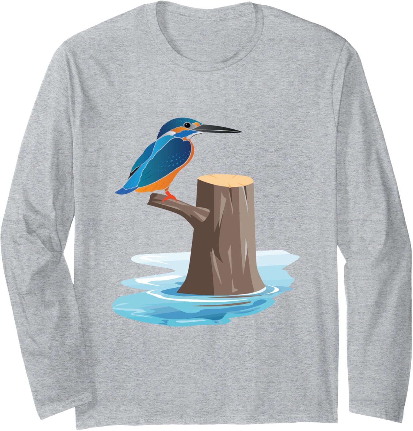 Long Sleeve Shirts For Men Sweatshirt Kingfisher Bird Artistic Colorful Lover Gift Tee Streetwear Casual Tops Free shipping