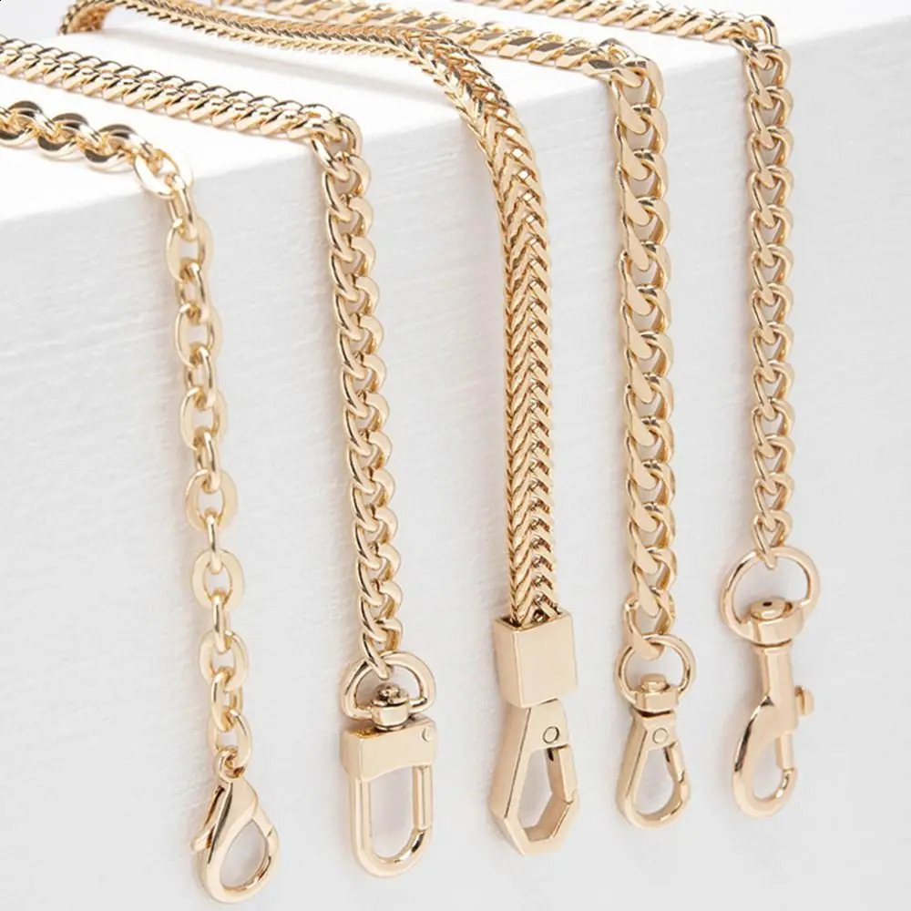 1PC Golden Bag Chain Accessories Metal Crossbody Shoulder Belt Underarm Chains Replacement Bags Strap For Womens 240826