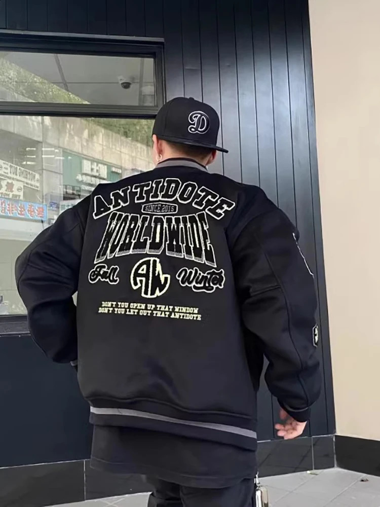 Embroidery Pattern Baseball Jacket Men Woman Hip Hop Loose Casual Bomber Jackets High Street Couple Varsity Coats Spring Autumn 240826