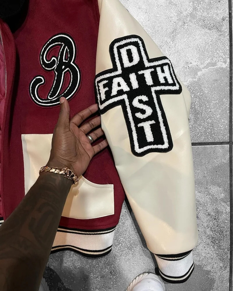 Y2K Harajuku Fashion Letters Flocking Embroidered Baseball Uniform Men High Street Retro Hiphop Casual Jacket Couple 240827