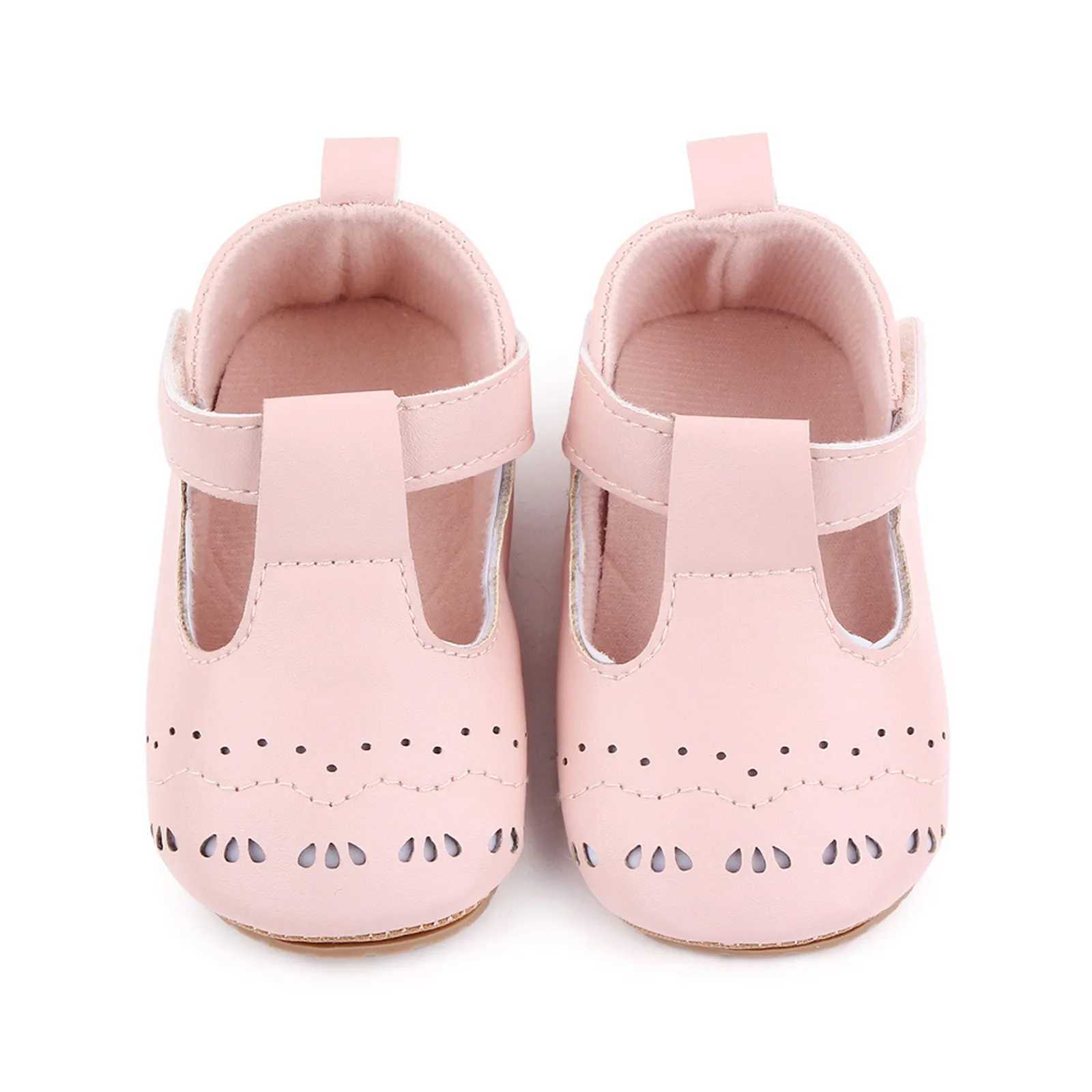 The first step for young girls solid hook and loop anti slip rubber soft sole cute baby shoes babys first sports shoes M240827