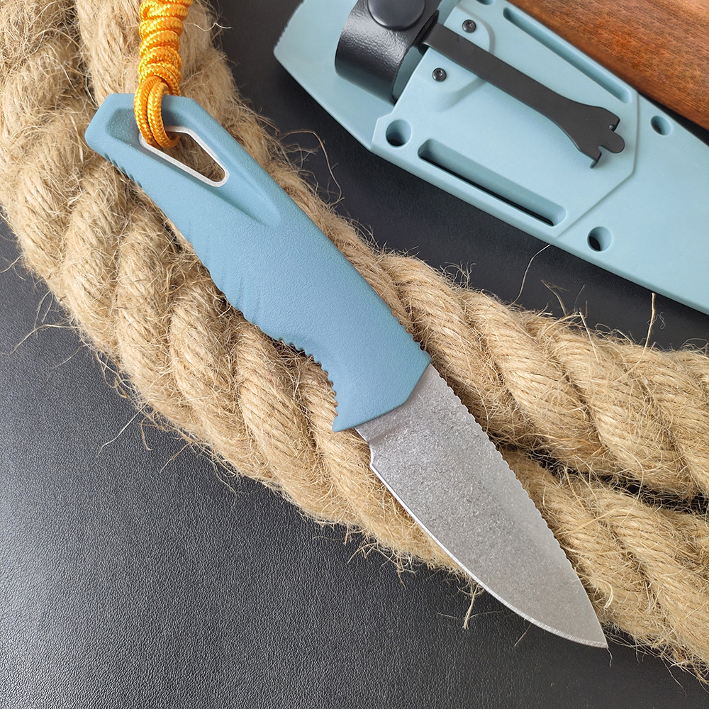 Top Quality Survival Straight Knife CPM-MagnaCut Stone Wash Full Tang TPV Handle Outdoor Hunting Fishing Fixed Blade Knives with Kydex
