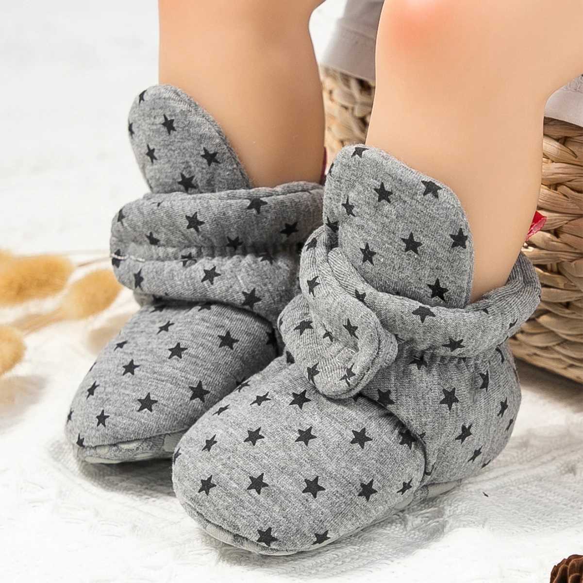 KIDSUN Warm Baby Boys and Girls Socks Shoes Toddlers Winter Snow Boots Cotton Soft Bottom Anti slip First Step Walker Baby Bed Shoes Newborns M240827