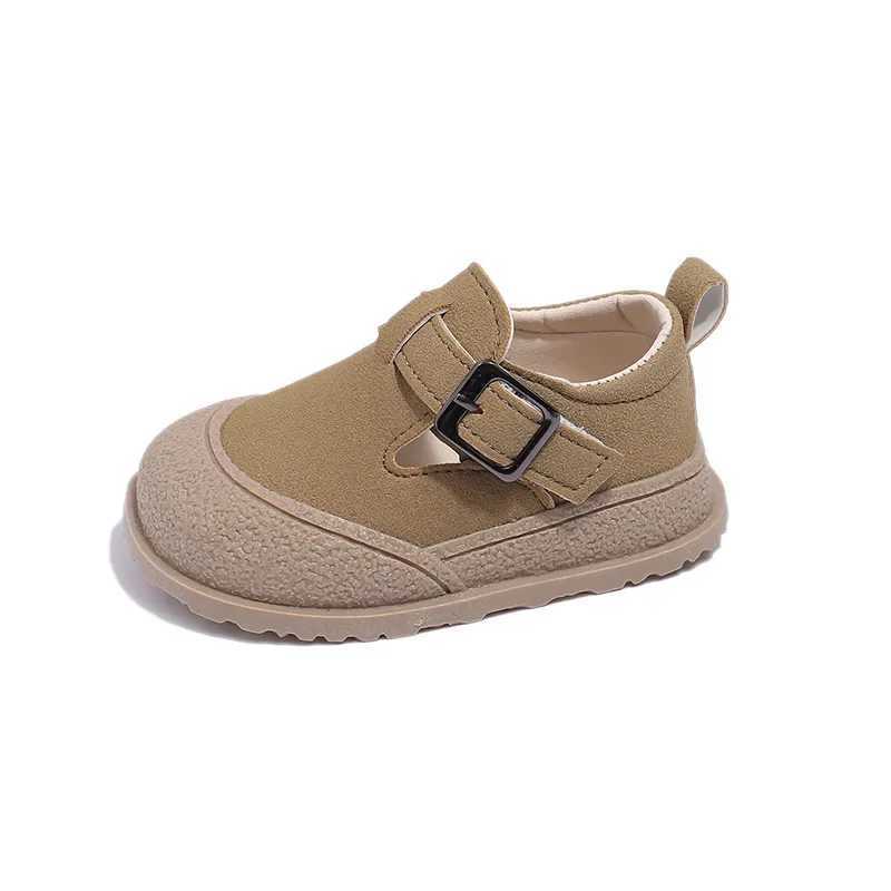 New Boys and Girls Casual Shoes Childrens Fashion Buckle Round Toe British Style Loafers Childrens Neutral Shoes Baby First Step Walker M240827