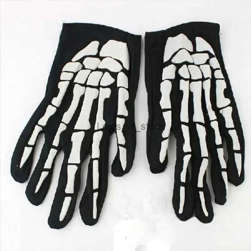 Fingerless Gloves 1 pair of mens gloves fashionable horror skull claw bone party supplies favored Halloween DIY decoration H240827 VQF0