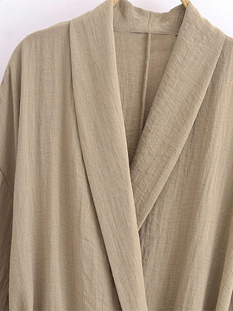 Women Casual Lace Up 2 Pieces Sets Lapel Long Sleeve Shirts Chic Female Suit Spring Loose Drawstring Wide Leg Pants Outfit 240826