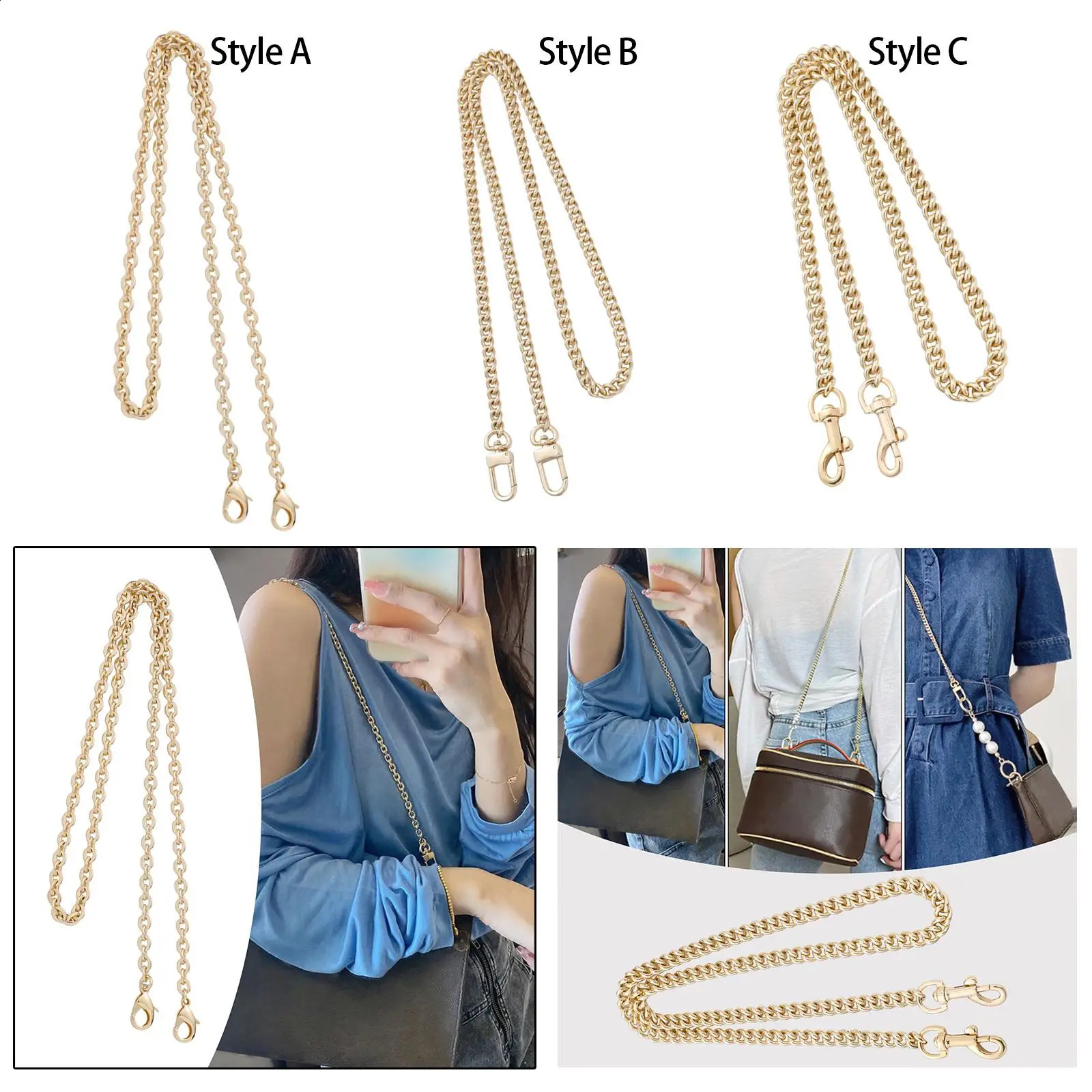 Extender Chain Purse Strap Handle Tote Bag Trendy Durable Lightweight Handbag Replacement 240826