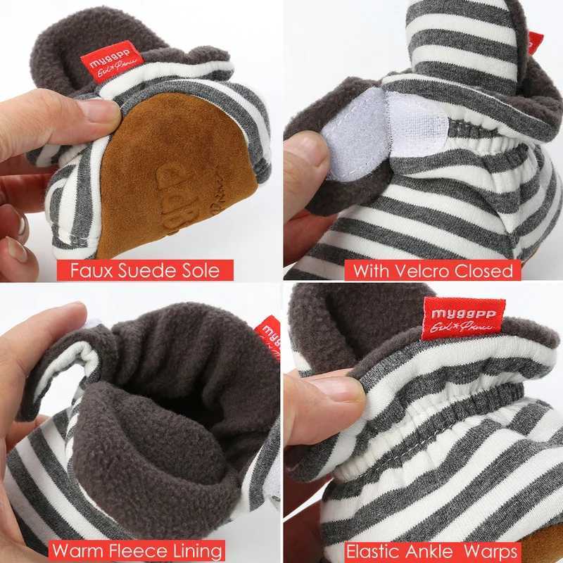 Baby Socks Shoes Boys and Girls Striped Gingham Newborn Preschool First Walking Shoes Cotton Comfortable Soft Anti Slip Baby Bed Shoes M240827