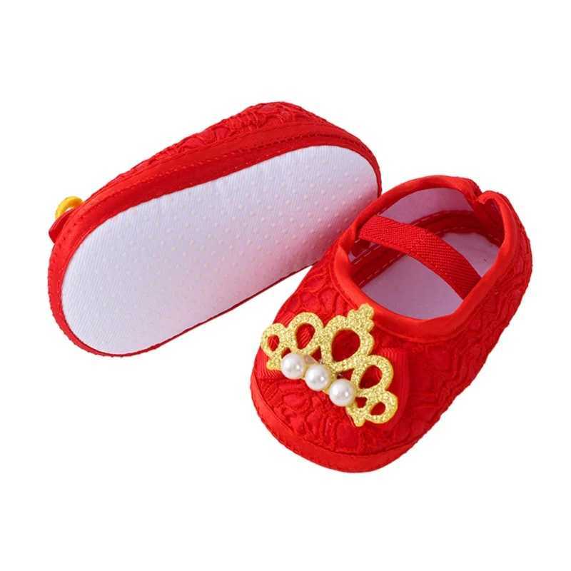 Cute Crown Princess Autumn Baby First Walking Shoes Comfortable Baby Girl Baby Bed Shoes M240827