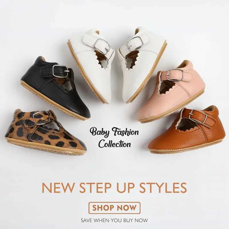 Retro baby shoes baby and toddler anti slip first mover classic rubber soft sole flat PU first mover newborn mocha M240827