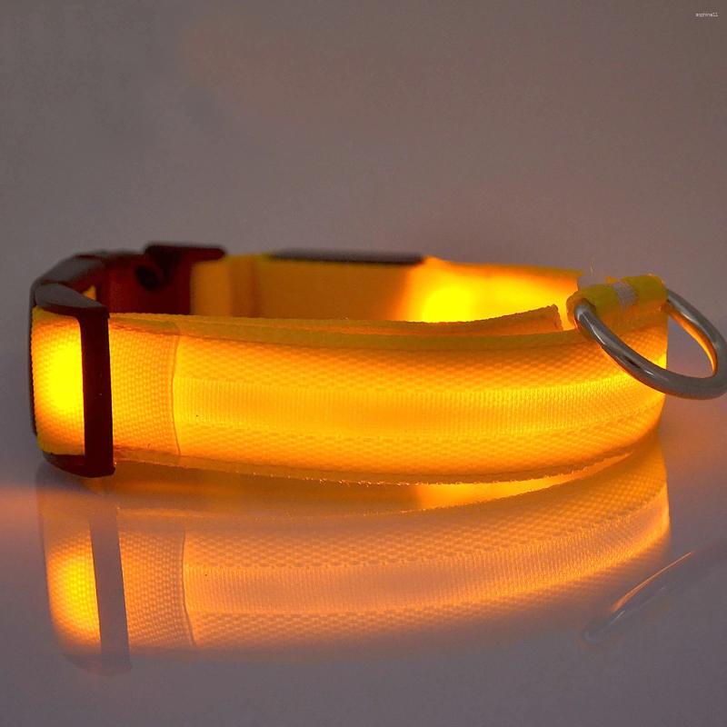Dog Collars Nylon LED Night Safety Flashing Glow In The Dark Leash Dogs Luminous Fluorescent Pet Collar Flash