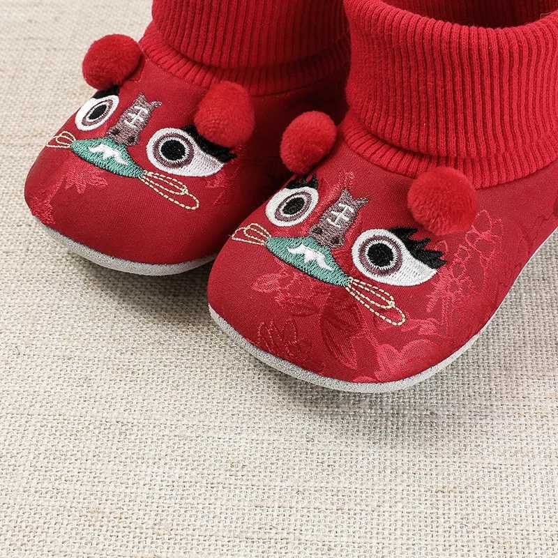 DBW16307-3 Dave Bella Winter Baby Neutral Fashion Cartoon Tiger First Step Walker Newborn Shoes M240827