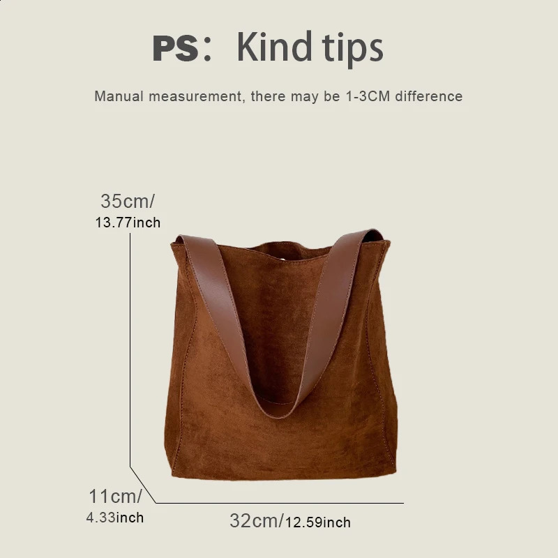 MEDIOW Korean Large Capacity Casual Bags For Women Handbags Purse 2023 In Faux Suede Nubuck Leather Shoulder 240826Z