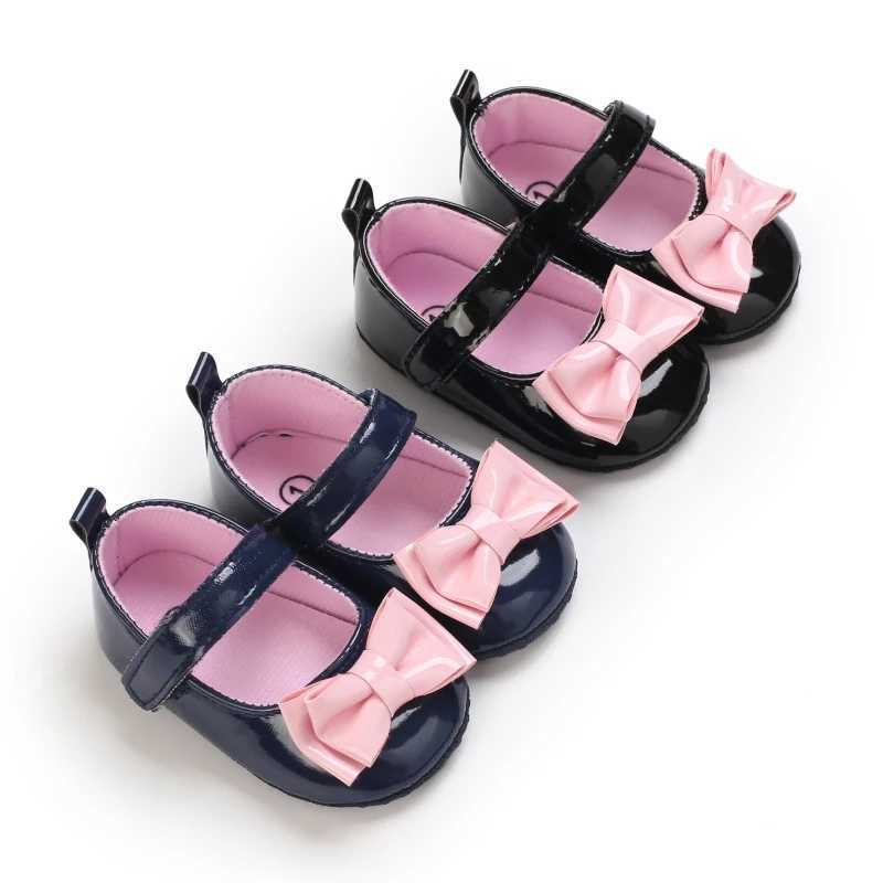 Baby shoes PU bow knot soft shoes pre walking shoes toddler shoes anti slip baby shoes spring and autumn first walking shoes M240827