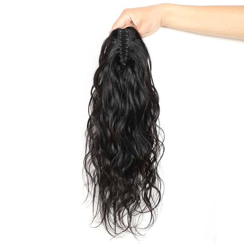 Claw In Ponytails Human Natural body wave Extension for Black women 100% Virgin Brazilian Hair Clip in wavy