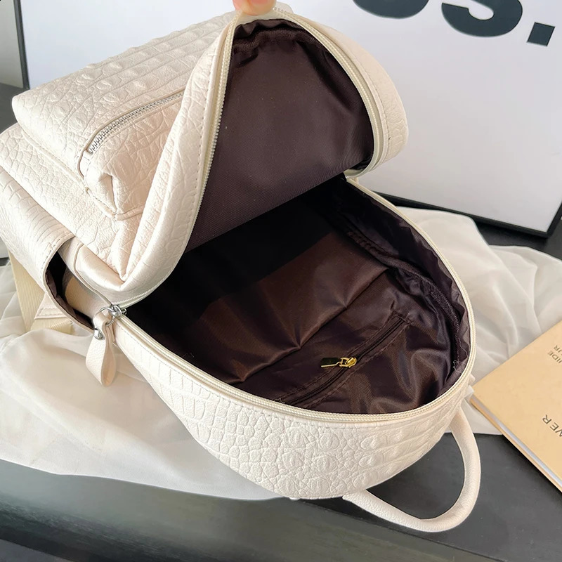 3 Womens backpack teenage girls PU leather womens large capacity shoulder bag 2024 Mochila Feminina 240826 4