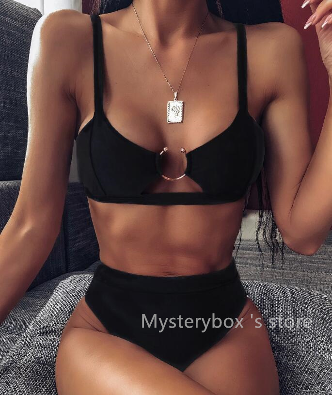 Fashion woman 2024 Bikinis set One piece luxury designer bikini swimwear leopard print triangle beach high waist Hollow steel Triangle bag swimsuit sp