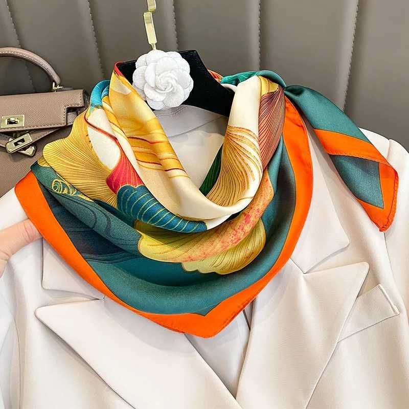 Luxury Printed Silk Scarf by Top Designers - Multifunctional 70x70cm Square for Women, Can Also Serve As a Handbag topA