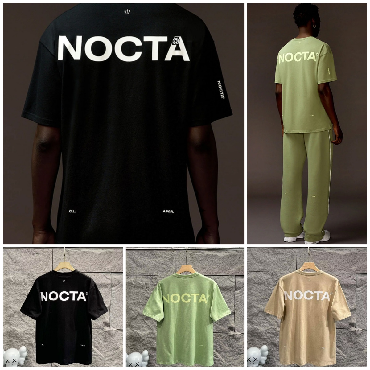 Men's sports tshirts Nocta Letter Laminated Print sports functional short sleeve Cotton T-shirt High Quality Oversize round neck tee men's women's leisure Couple's top
