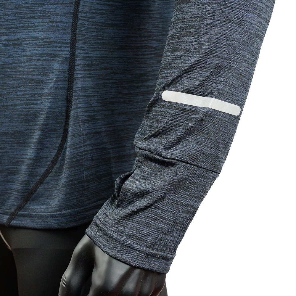 Mens sports Tshirt long sleeved running gym clothing compression shirt zipper hiking Rashguard w42 240827