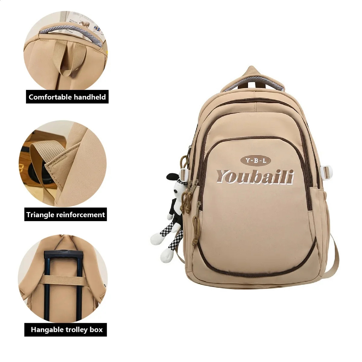 school backpack highquality 177 inch large capacity waterproof travel bag fashionable mens campus 240827