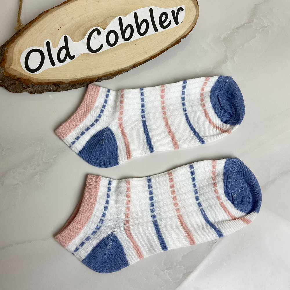 SB9447-5001 Spring and Autumn Girls' Socks Shallow Mouth Stripe Cut Student Motion Invisible Boat Socks Love Polyester Wholesale 5 Colors