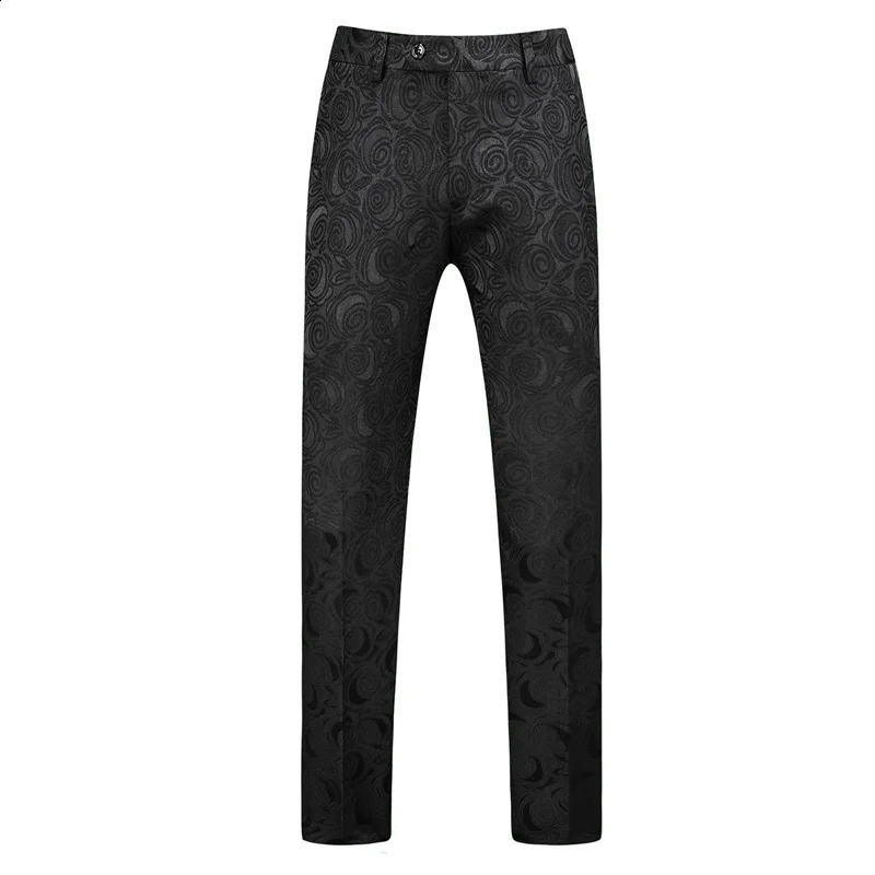 Men Suit Pants Black / White / Blue High-end Jacquard Fabric Mens Business Social Wedding Party Dress Trousers 240827