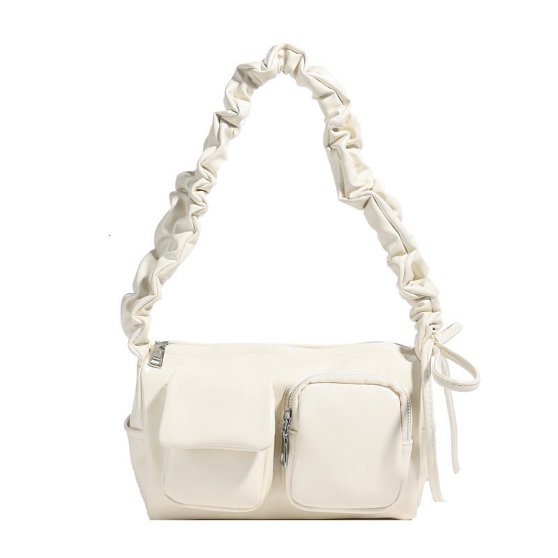 Hot selling Korean niche Instagram casual versatile college student tote women's large capacity pleated multi pocket crossbody bag #26