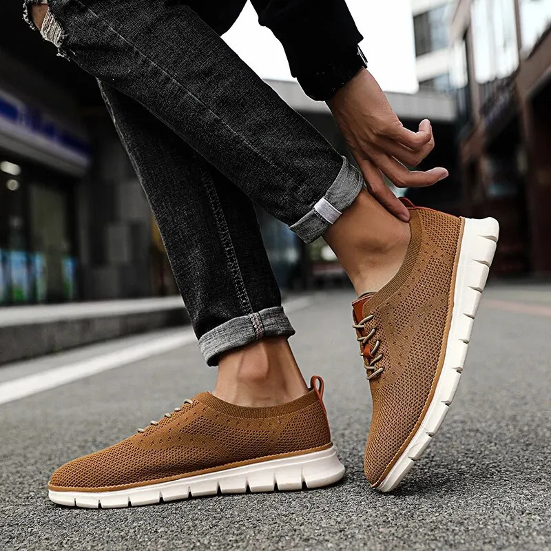 Mens casual shoes mesh lace sneakers breathable road running shoes 240827