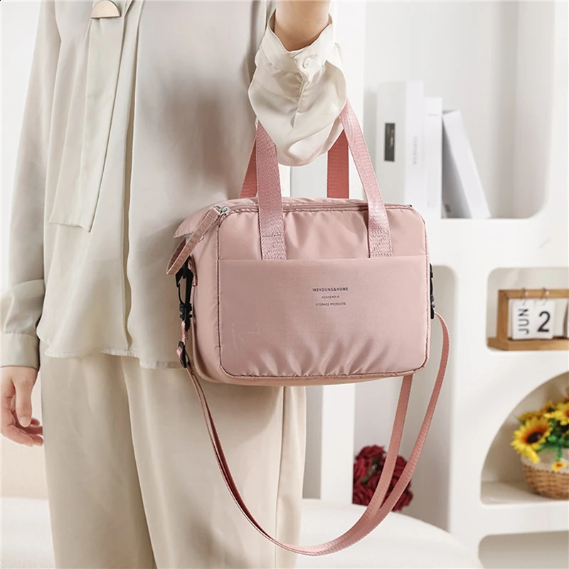 Portable lunch bag suitable for OL women thermal insulated box handbag cooler waterproof bento office food shoulder 240826