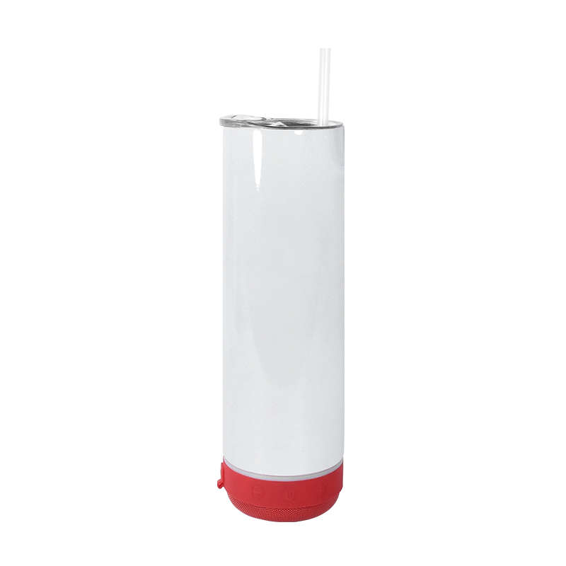 Sublimation 20Oz Bluetooth Speaker STRAIGHT Tumbler Wireless Intelligent Music Cups Stainless Steel Smart Water Bottle With Straws DIY Slim