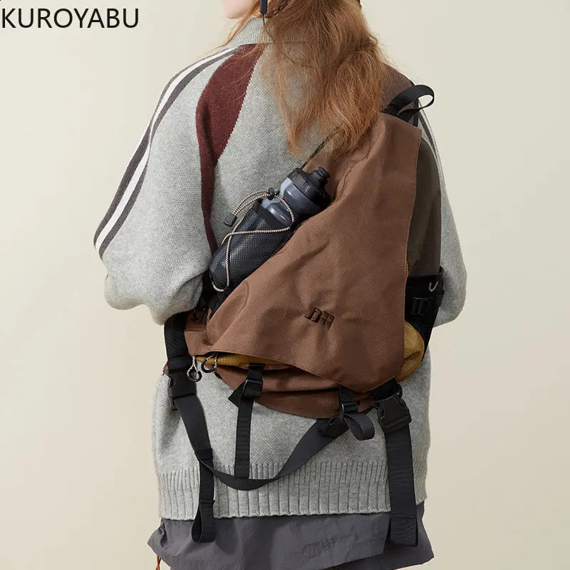 Chic Large Capacity Women Chest Pack Casual Hip Hop Travel Unisex Crossbody Bag High Quality Nylon Y2k Shoulder Bag Bolsos Mujer 240827