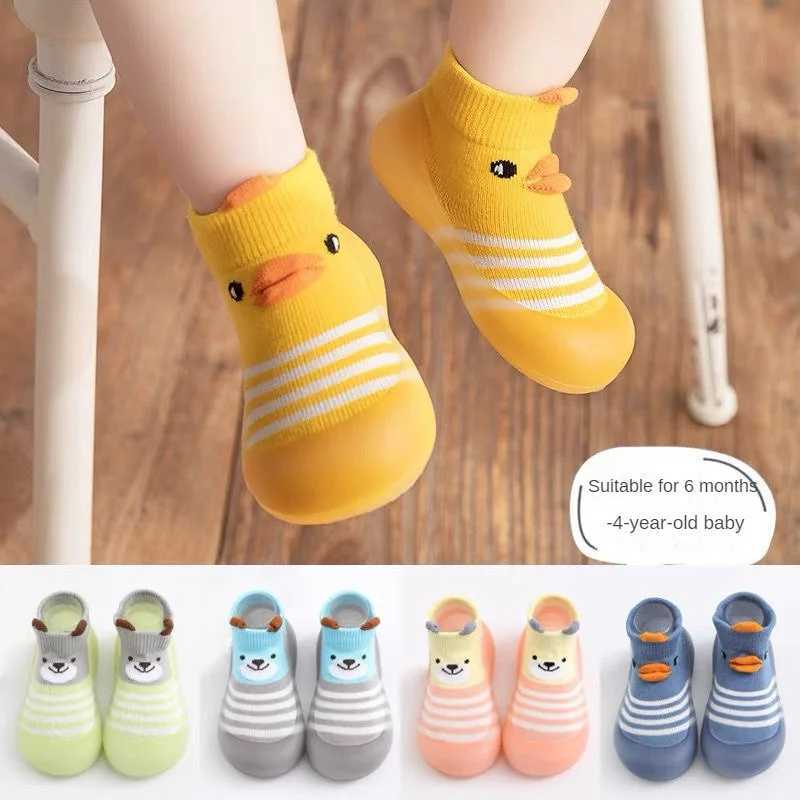 Baby anti slip socks cute cartoon childrens rubber soles childrens floor sports shoes childrens newborn babys first walking shoes 0-3Y M240827