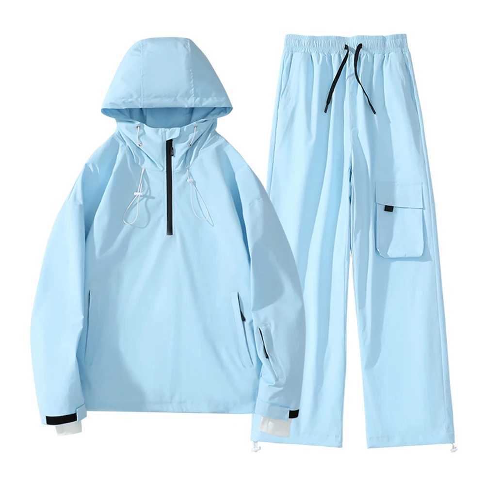 Skiing Suits -30 Warm 5XL New Men and Women Waterproof Rabbit Ears Hat Ski Jacket Snowboarding Suit Ski Clothes Ski Jacket and Pant set H240826
