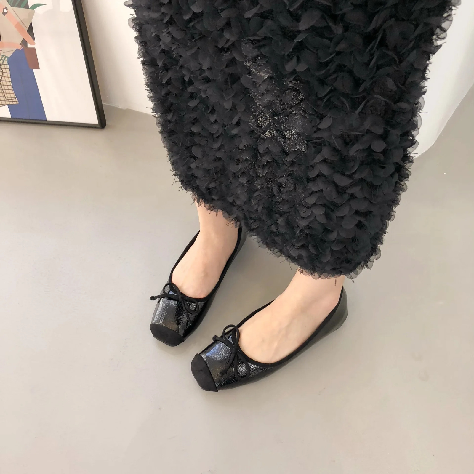 Mixed Colors Soft Round Toe Golden Shoes Casual Female Sneakers Dress Flats Women Autumn Bow-Knot Shallow Mouth Yellow Boat Gran 240826