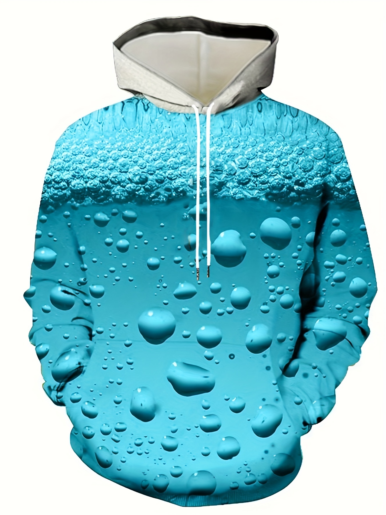 Plus Size Men's 3D Beer Print Hooded Sweatshirt Oversized Hoodies For Autumn/winter, Men's Clothing