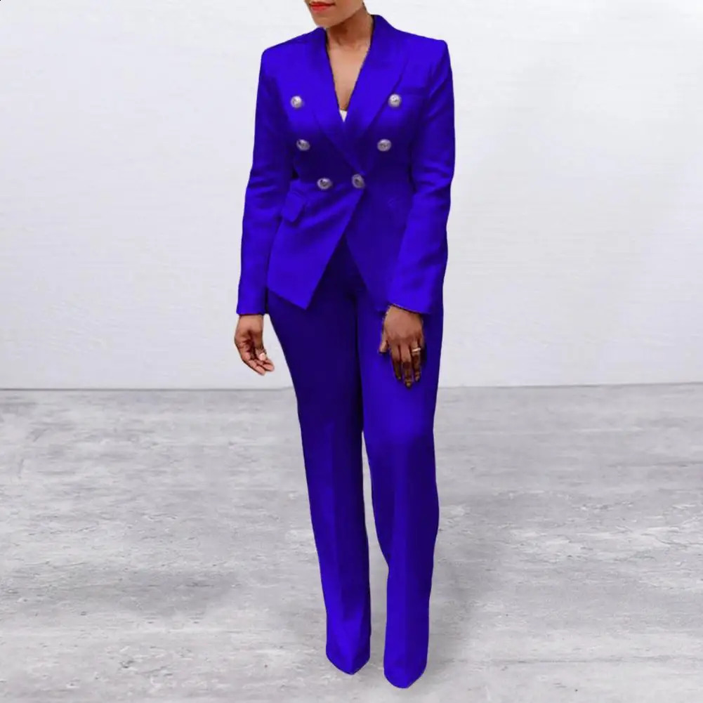 Womens Elegant Casual Fashion 2 Piece Set Blazer Pants Ladies Business Suits Office Wear Female Trouser Pant Suit 240826