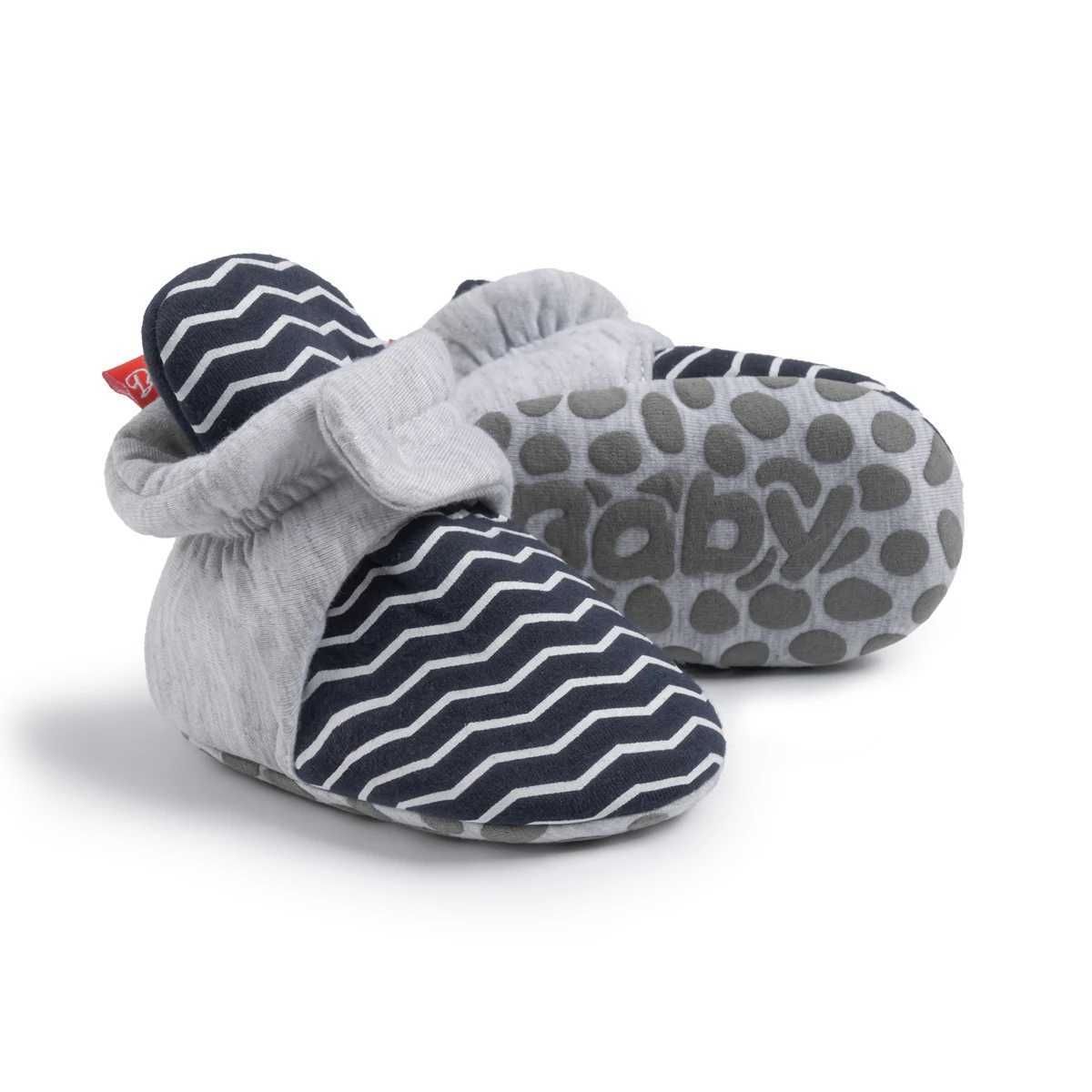 KIDSUN striped baby socks winter fluffy baby shoes girls boots cotton soft anti slip newborn first walking shoes baby socks M240827