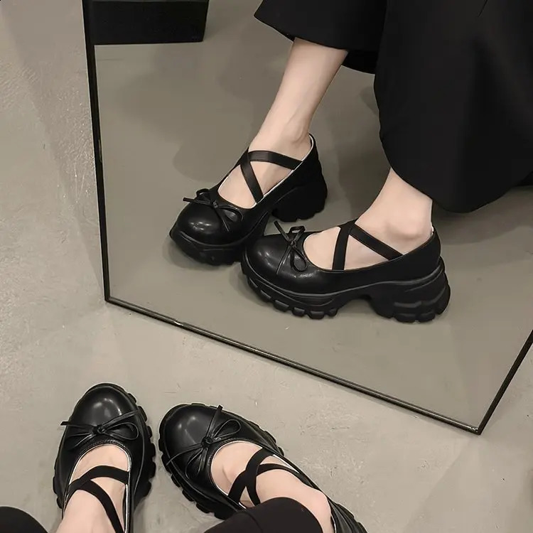 Thick soled silver shoes bow high pairing skills ballet shoes multifunctional single shoes 240827