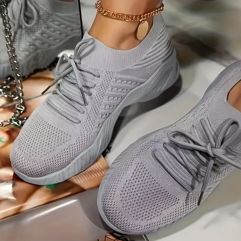 Ultra-Comfortable Womens Breathable Mesh Lace Up Sneakers - Lightweight, Ventilated, Cushioned Low Top Running Shoes for Outdoor Fitness and Casual Da