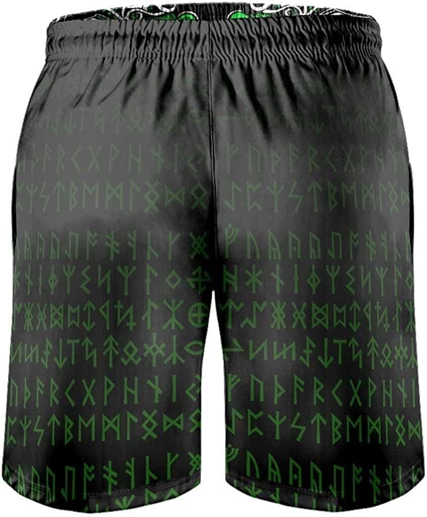 Beach Pants For Men Mens Viking Swim Trunks Norse Myth Odin Totem Shorts 3D Print Board Casual Athletic With Pockets